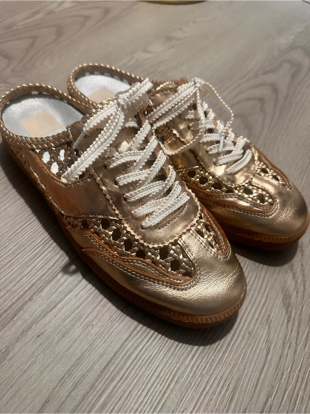 Dolce Vita Metallic Gold woven sneakers